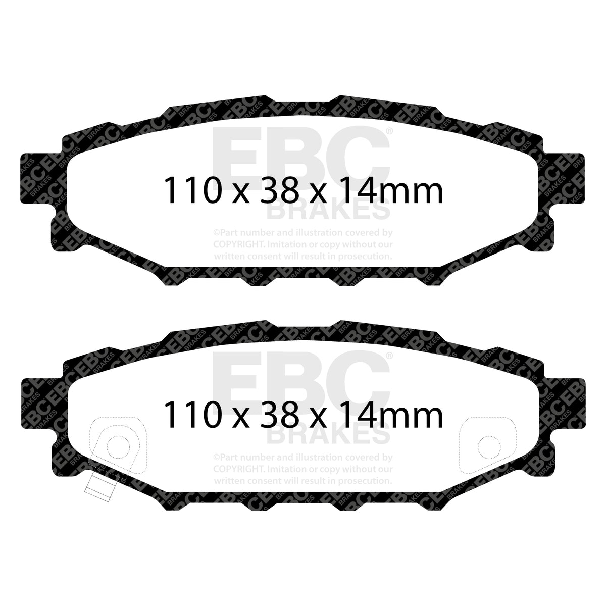 EBC Rear YellowStuff Brake Pads - Subaru Legacy / Subaru Outback (DP41584R) — view 2