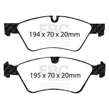 EBC Front Ultimax Brake Pads - Mercedes-Benz R-Class (W251) / Mercedes-Benz M-Class (W164) (DP1592) — view 2