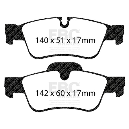 EBC Rear RedStuff Brake Pads - Mercedes-Benz R-Class (W251) (DP31593C) — view 2