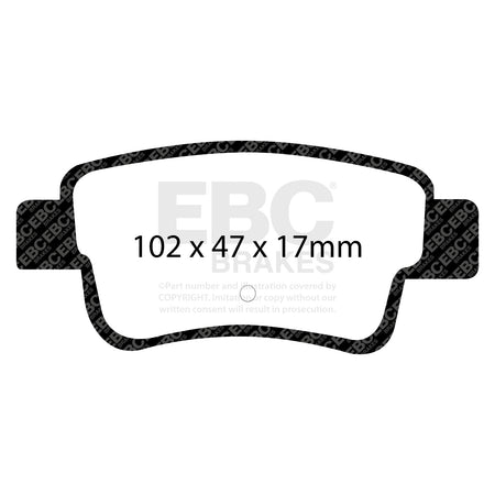 EBC Rear YellowStuff Brake Pads - Vauxhall Corsa (D) / Opel Corsa (D) (DP41599R) — view 2