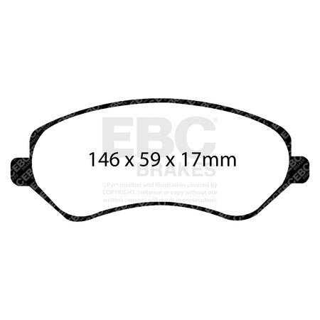 EBC Front GreenStuff Brake Pads - Jeep Cherokee / Chrysler (USA) Voyager (DP61612) — view 2