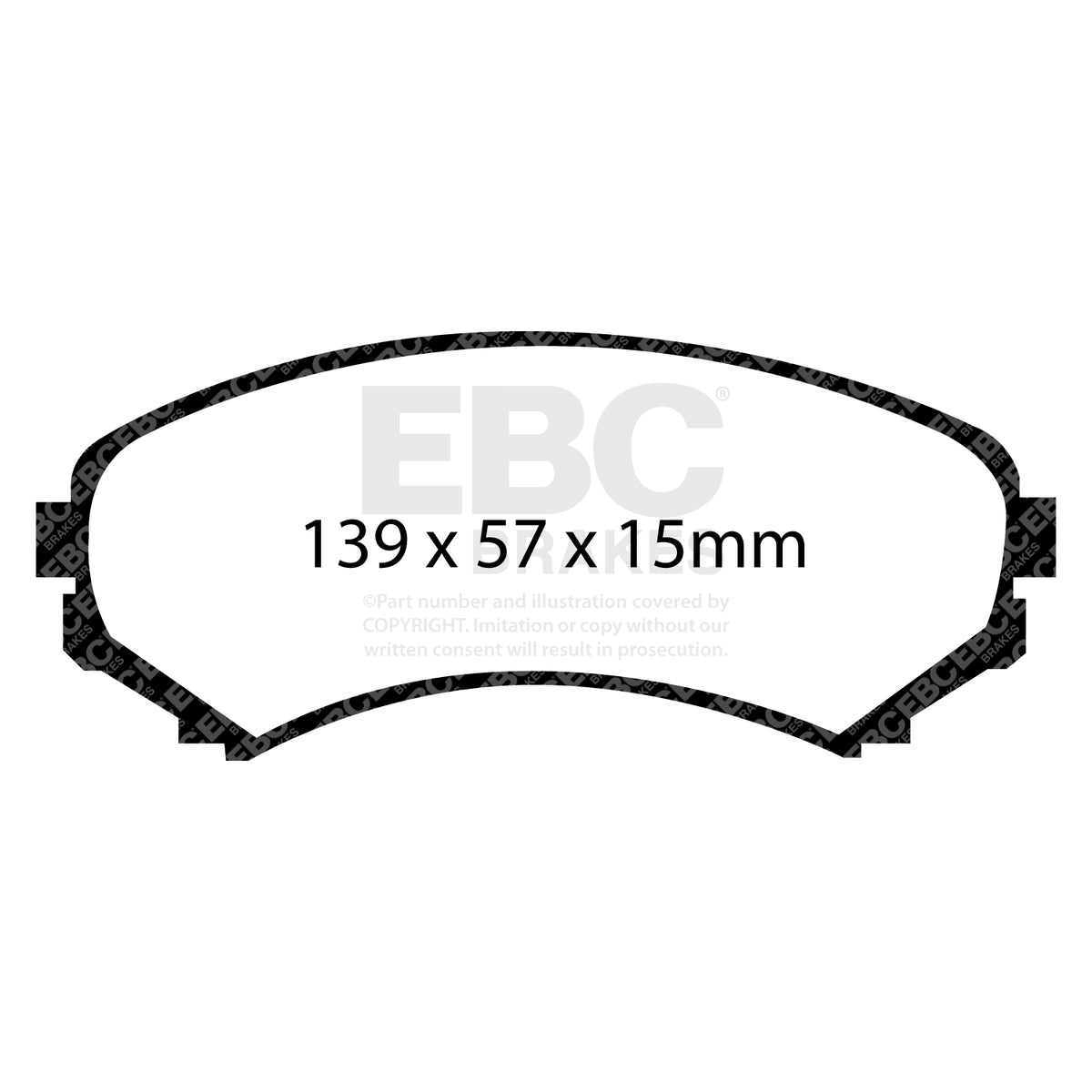 EBC Front GreenStuff Brake Pads - Mitsubishi Pajero / Mitsubishi Shogun (DP61619) — view 2