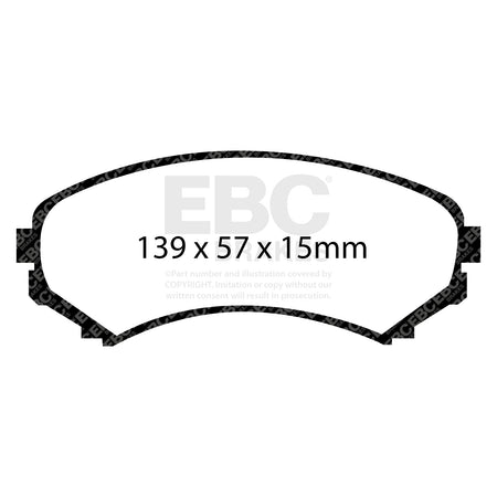 EBC Front GreenStuff Brake Pads - Mitsubishi Pajero / Mitsubishi Shogun (DP61619) — view 2
