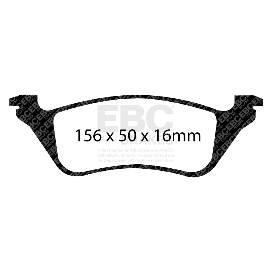 EBC Rear GreenStuff Brake Pads - Chrysler (USA) Voyager / Chrysler (USA) Grand Voyager (DP61629) — view 2