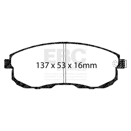 EBC Front YellowStuff Brake Pads - Nissan Juke (1st Gen) / Nissan Stagea (DP41636R) — view 2