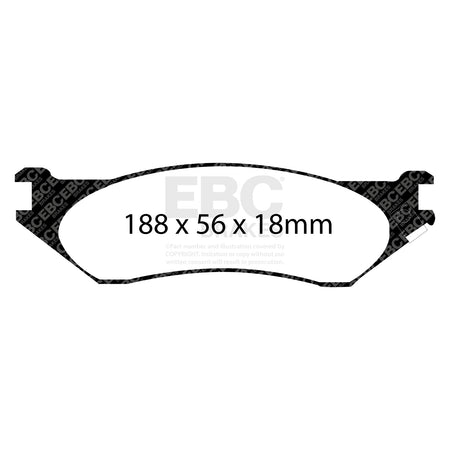 EBC Front YellowStuff Brake Pads - Dodge (USA) Durango / Dodge (USA) Ram Pickup (1500) (DP41638R) — view 2