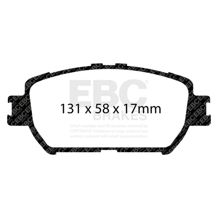EBC Front Ultimax Brake Pads - Toyota Camry (DP1642) — view 2