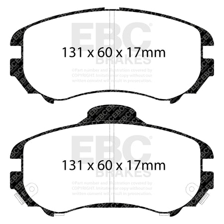 EBC Front Ultimax Brake Pads - Kia Magentis / Hyundai Nan (DP1643) — view 2