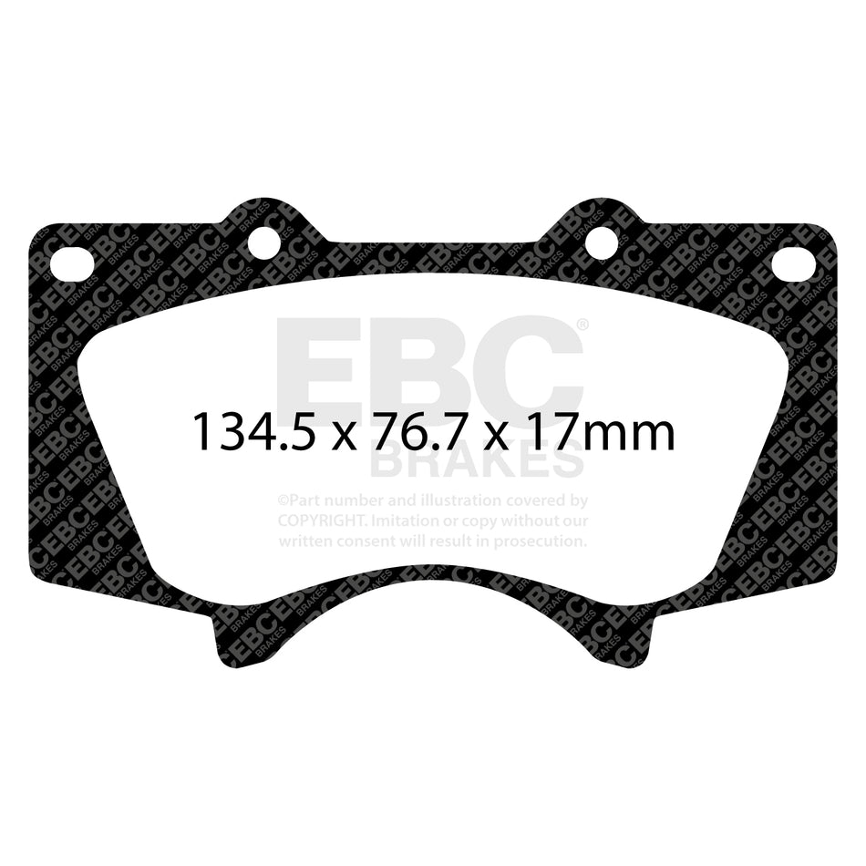 EBC Front YellowStuff Brake Pads - Toyota Fortuner / Toyota Landcruiser (DP41657R) — view 2