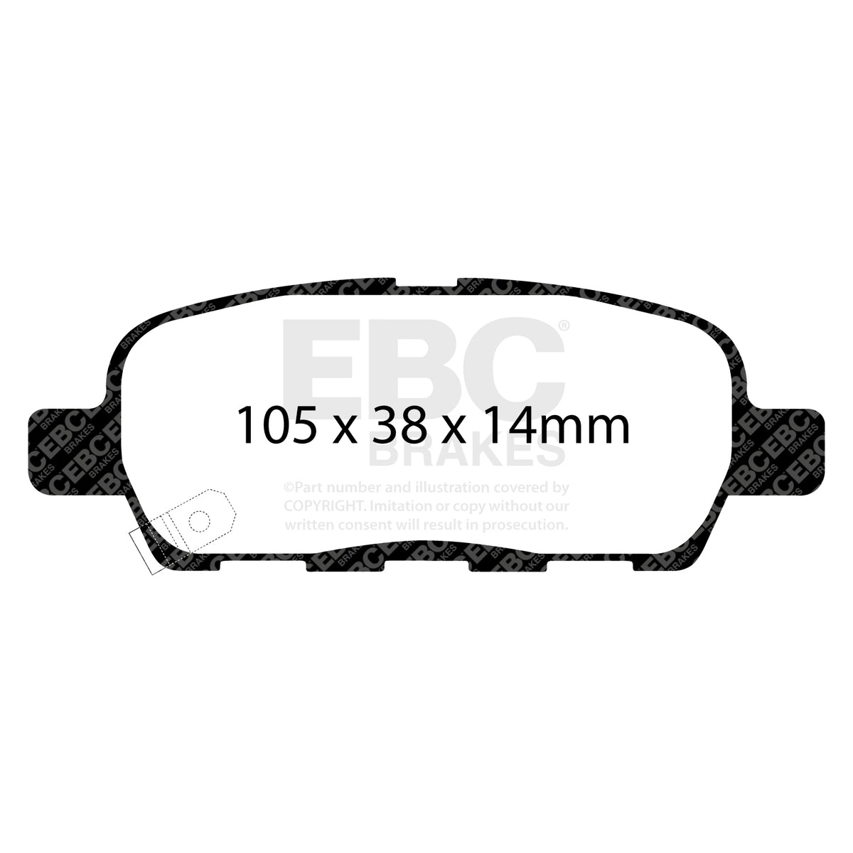 EBC Rear RedStuff Brake Pads - Nissan Stagea / Nissan Skyline (V35) (DP31666C) — view 2
