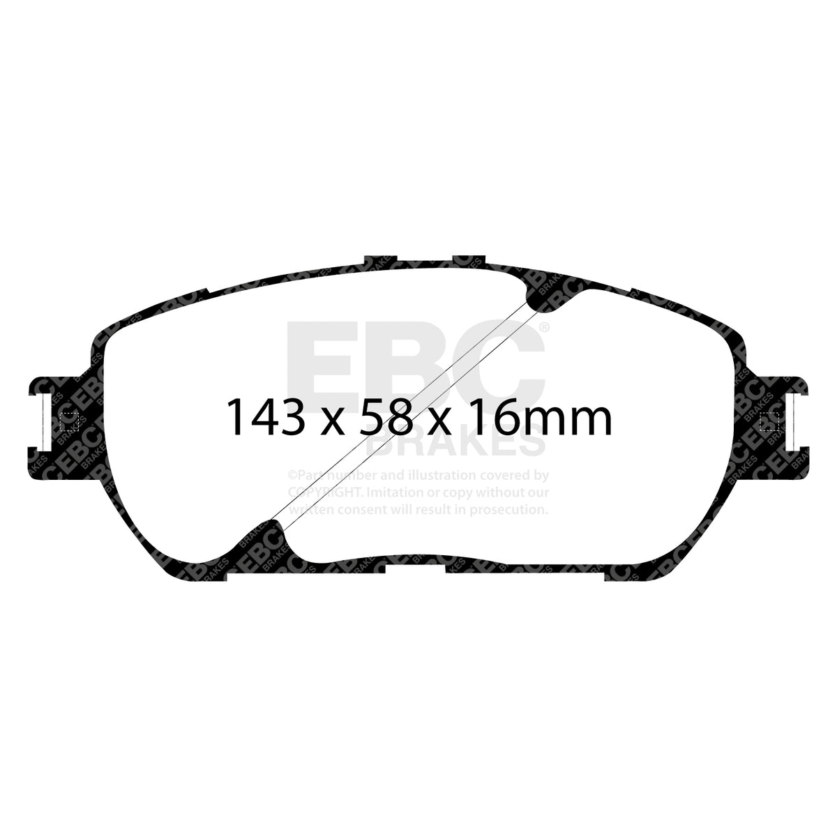 EBC Front Ultimax Brake Pads - Toyota Alphard / Toyota Estima (DP1674) — view 2