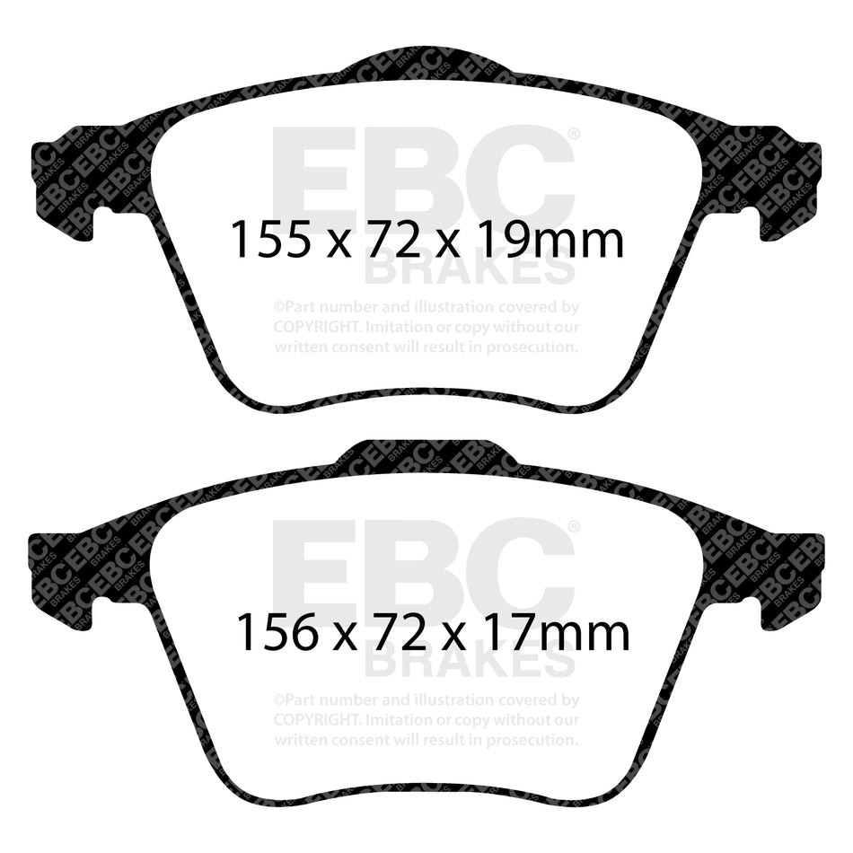 EBC Front YellowStuff Brake Pads - Volvo S60 / Volvo V70 (DP41679R) — view 2