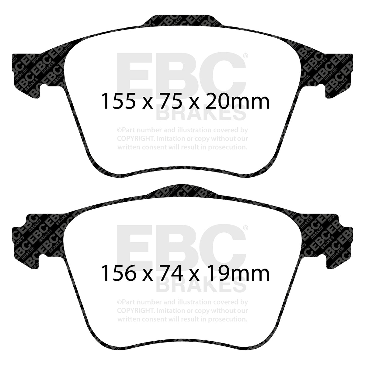 EBC Front Ultimax Brake Pads - Volvo Xc90 (1st Gen) (DP1690) — view 2