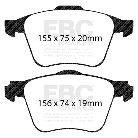 EBC Front Ultimax Brake Pads - Volvo Xc90 (1st Gen) (DP1690) — view 2