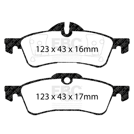 EBC Rear BlueStuff Brake Pads - Mini Hatch (1st Gen) (R53) / Mini (R52) (DP51701NDX) — view 2