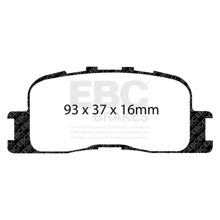 EBC Rear GreenStuff Brake Pads - Toyota Camry / Toyota (australia And New Zealand) Camry (DP21716) — view 2