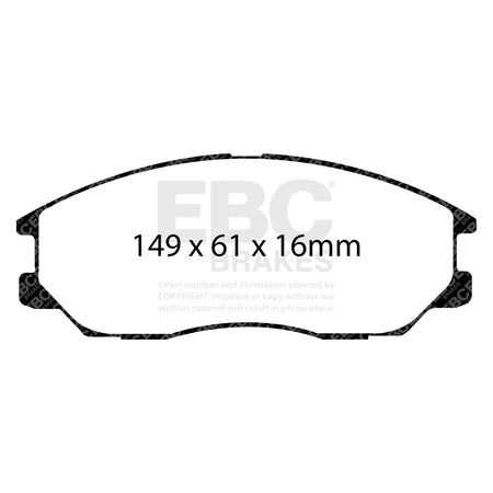 EBC Front Ultimax Brake Pads - Ssangyong Rodius / Ssangyong Turismo (DP1725) — view 2