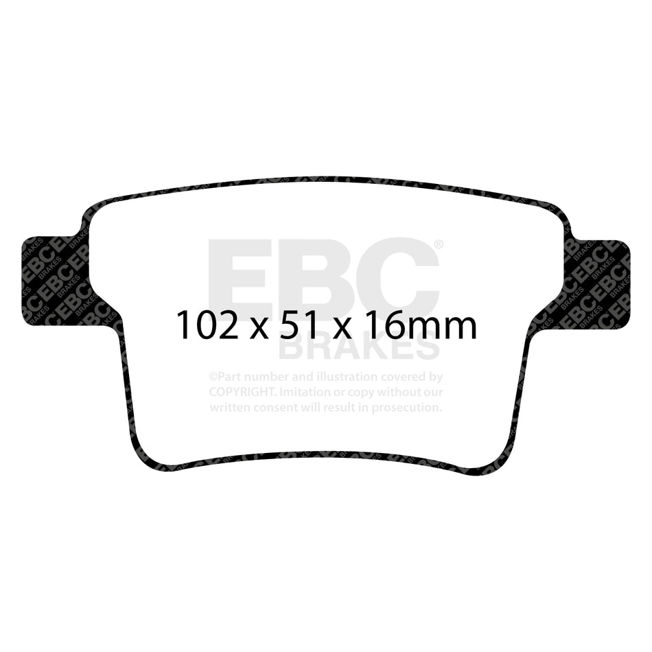 EBC Rear YellowStuff Brake Pads - Ford Mondeo / Jaguar X Type (DP41731R) — view 2