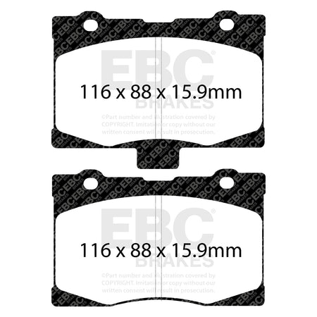 EBC Front YellowStuff Brake Pads - Honda Legend (DP41735R) — view 2