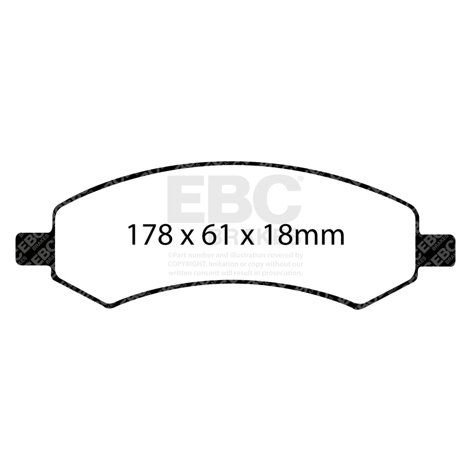 EBC Front YellowStuff Brake Pads - Ram Trucks 1500 / Dodge (USA) Durango (DP41738R) — view 2