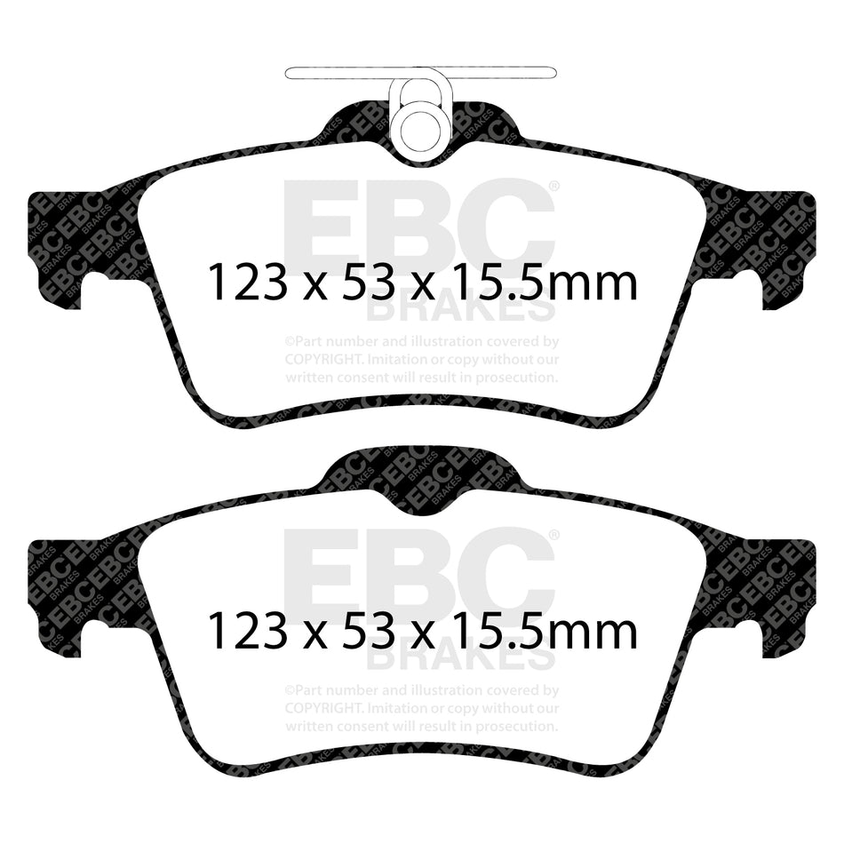 EBC Rear BlueStuff Brake Pads - Volvo V40 / Volvo V40 Cross Country (DP51749NDX) — view 2