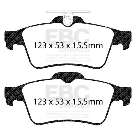 EBC Rear GreenStuff Brake Pads - Ford Cmax / Renault Laguna 3 (DP21749) — view 2