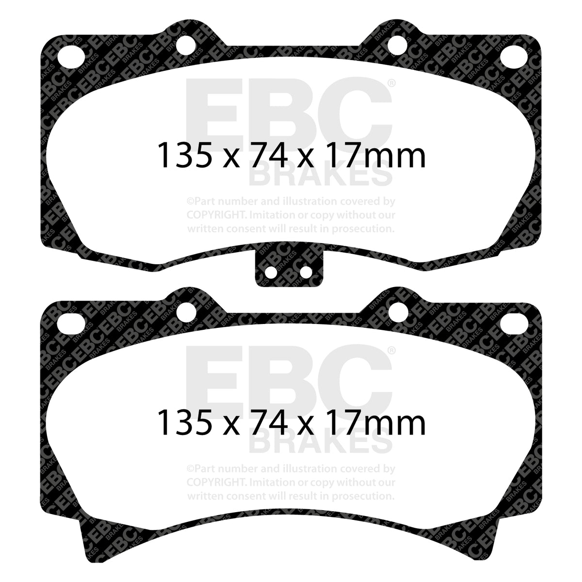 EBC Front YellowStuff Brake Pads - Hummer H3 / Hummer H3t (DP41759R) — view 2