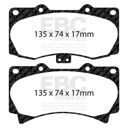 EBC Front YellowStuff Brake Pads - Hummer H3 / Hummer H3t (DP41759R) — view 2