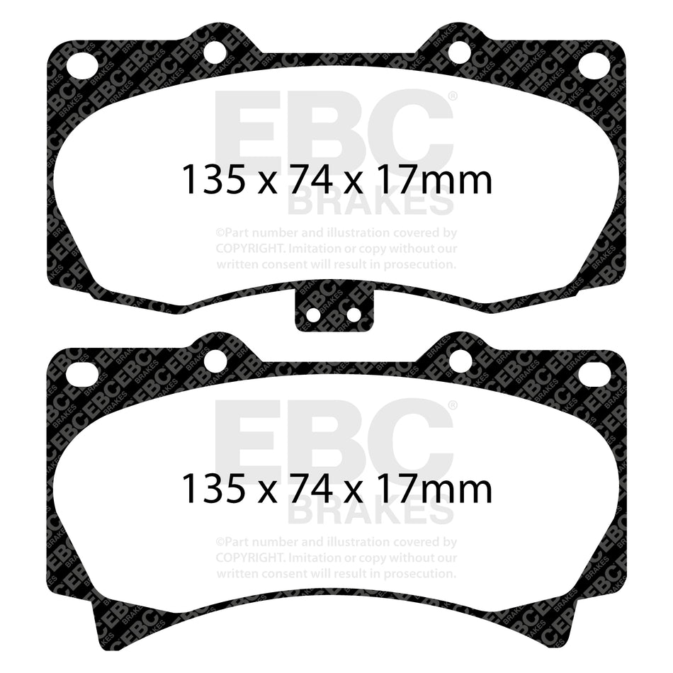 EBC Front YellowStuff Brake Pads - Hummer H3 / Hummer H3t (DP41759R) — view 2