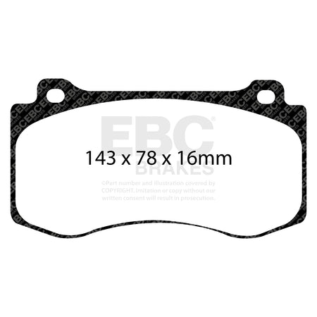 EBC Front RedStuff Brake Pads - Chrysler (USA) 300c / Dodge (USA) Charger (DP31764C) — view 2
