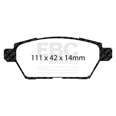 EBC Rear YellowStuff Brake Pads - Mazda 6 (DP41766R) — view 2