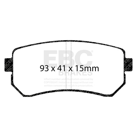 EBC Rear YellowStuff Brake Pads - Hyundai Kona / Hyundai (PORTUGAL) Kauai (DP41769R) — view 2