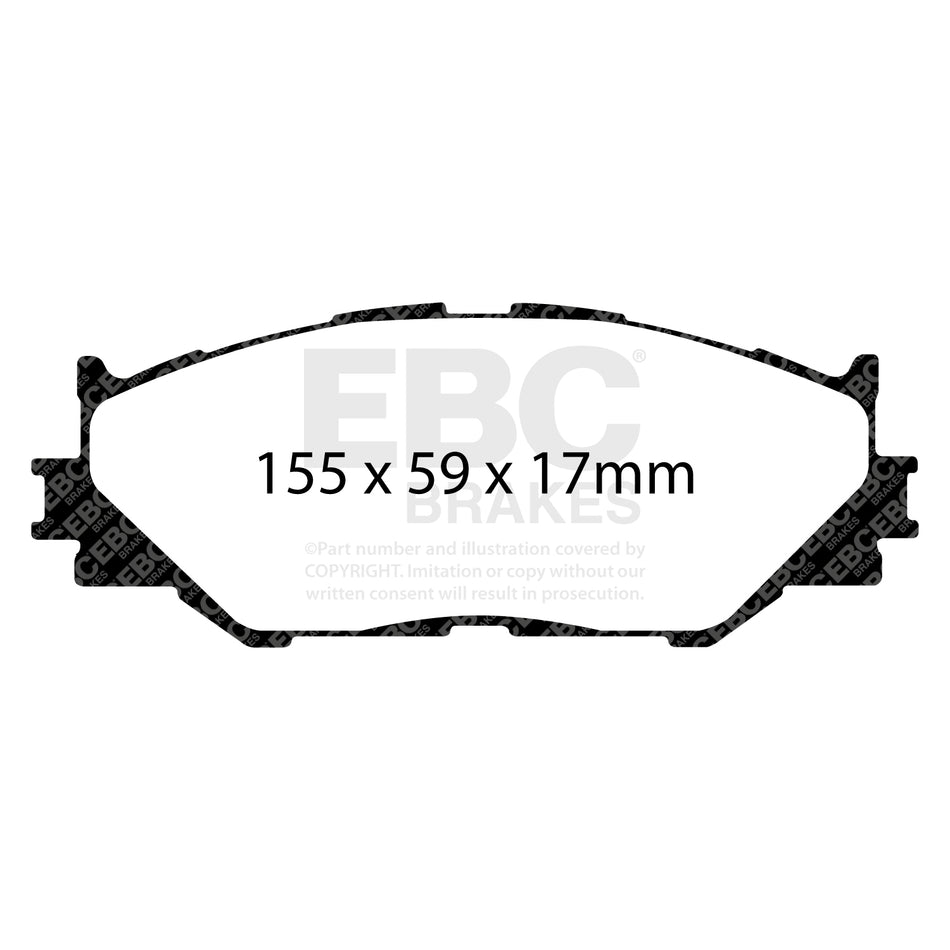 EBC Front YellowStuff Brake Pads - Lexus IS250 / Lexus IS220D (DP41772R) — view 2
