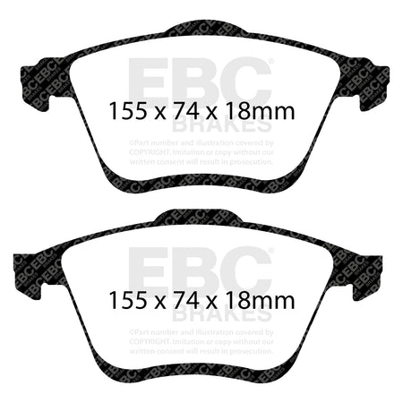 EBC Front YellowStuff Brake Pads - Mazda 6 (DP41773R) — view 2