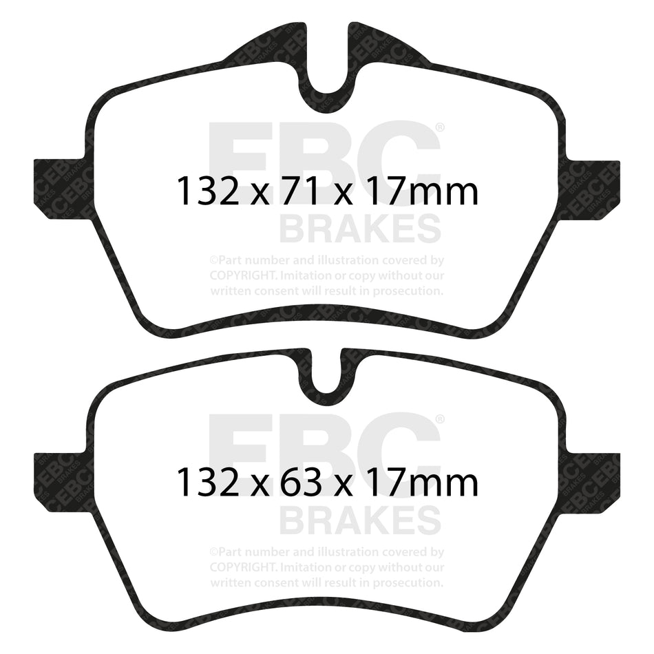 EBC Front YellowStuff Brake Pads - Mini Countryman (R60) / Mini Paceman (R61) (DP41789R) — view 2