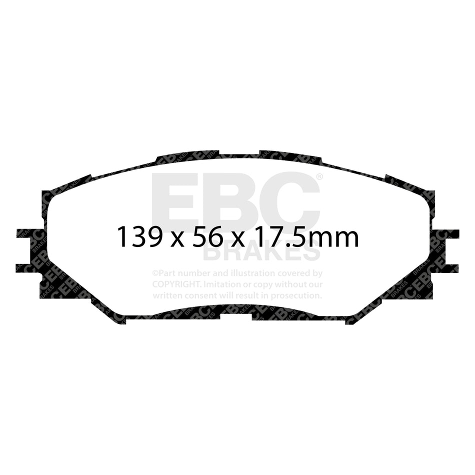 EBC Front GreenStuff Brake Pads - Toyota Auris / Toyota Corolla (DP21791) — view 2