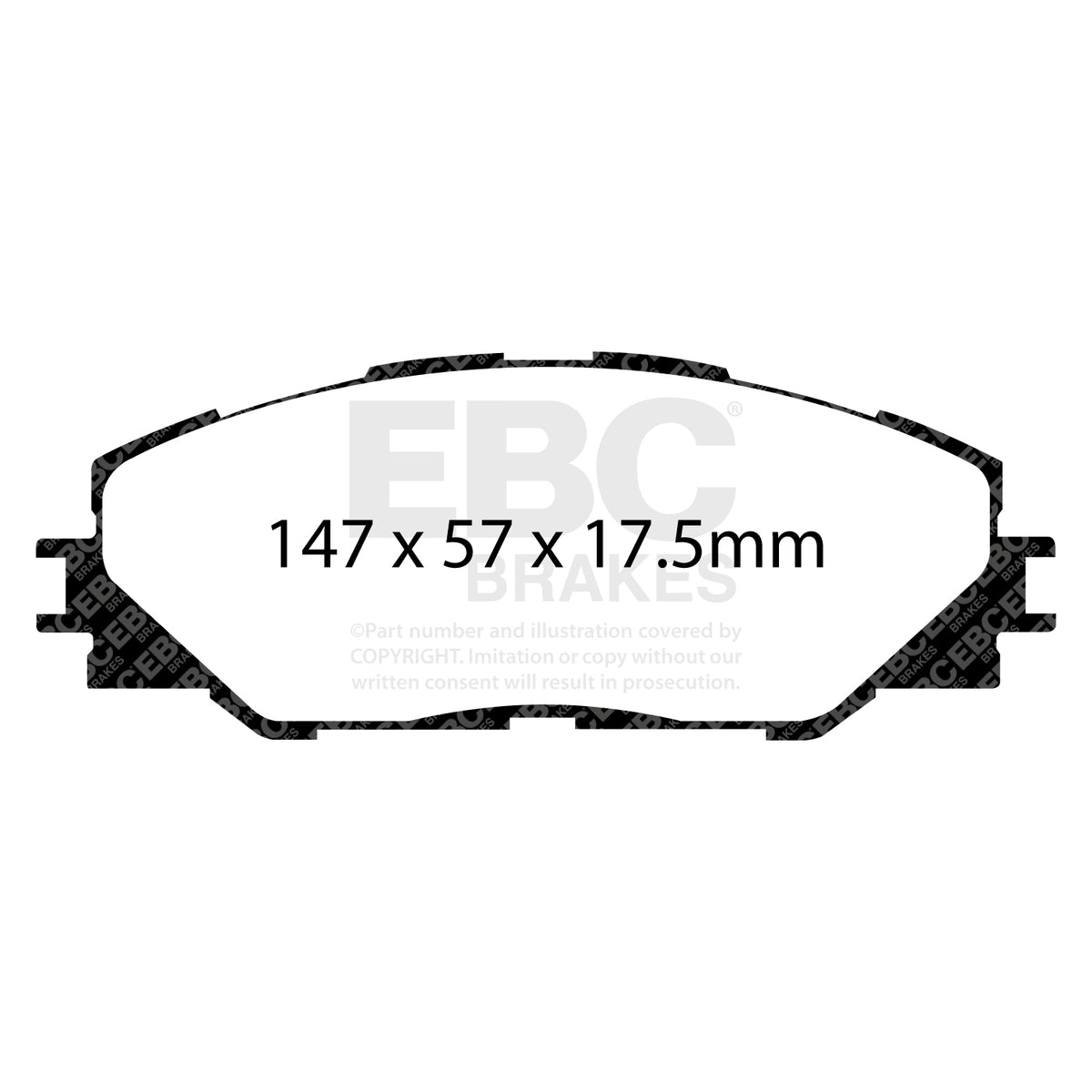 EBC Front GreenStuff Brake Pads - Toyota Auris / Toyota (australia And New Zealand) Corolla (DP21792) — view 2