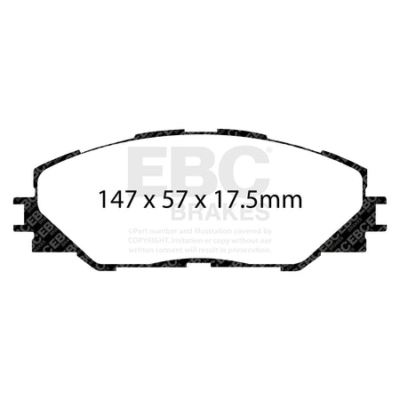 EBC Front GreenStuff Brake Pads - Toyota Auris / Toyota (australia And New Zealand) Corolla (DP21792) — view 2