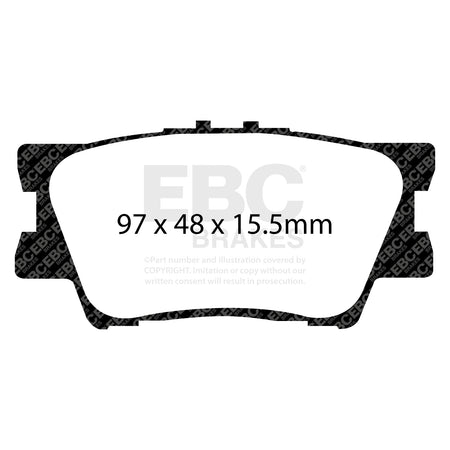 EBC Rear YellowStuff Brake Pads - Toyota Rav 4 / Toyota Camry (DP41793R) — view 2