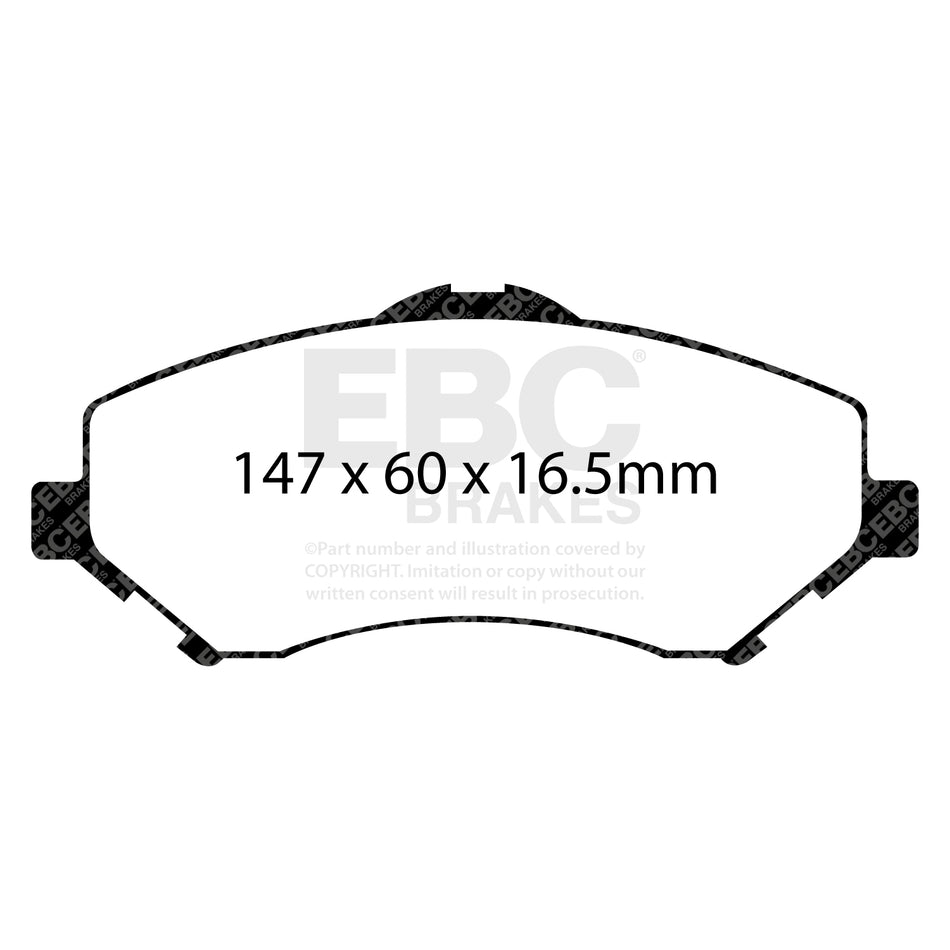 EBC Front YellowStuff Brake Pads - Jeep Wrangler (JK) / Dodge (USA) Nitro (DP41798R) — view 2