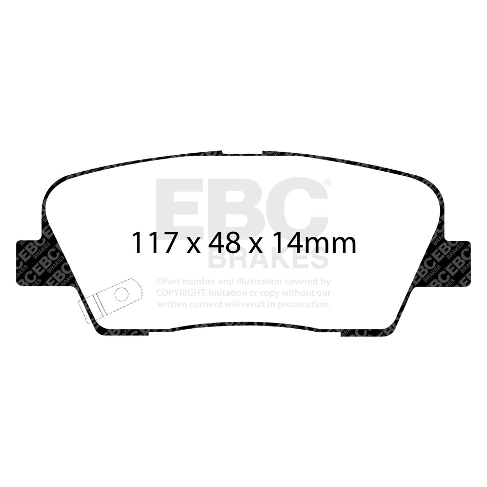 EBC Rear YellowStuff Brake Pads - Hyundai Genesis / Genesis G70 (DP41806R) — view 2