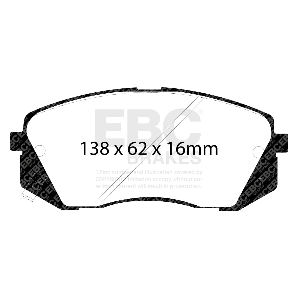 EBC Front GreenStuff Brake Pads - Hyundai I40 / Hyundai Ix35 (DP21809) — view 2