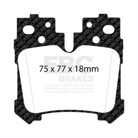 EBC Rear Ultimax Brake Pads - Lexus LS460 (XF40) / Lexus LS600H (XF40) (DP1812) — view 2