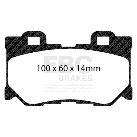 EBC Rear RedStuff Brake Pads - Nissan 370z / Infiniti Q50 Hybrid (DP31824C) — view 2