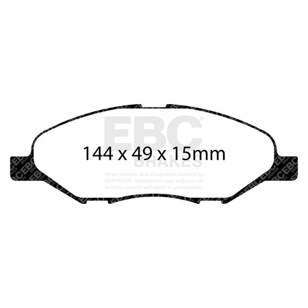 EBC Front Ultimax Brake Pads - Nissan Tiida / Nissan Cube (DP1832) — view 2