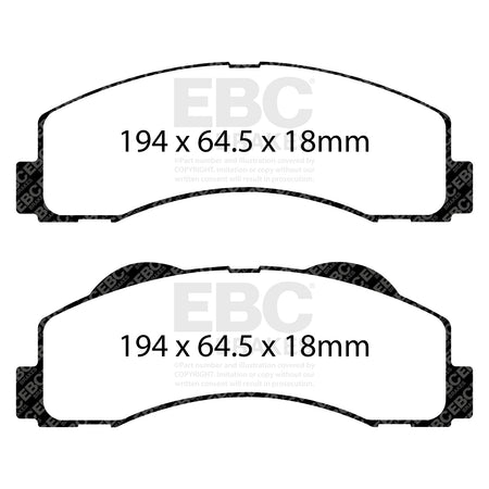 EBC Front YellowStuff Brake Pads - Ford Expedition / Lincoln Navigator (DP41855R) — view 2