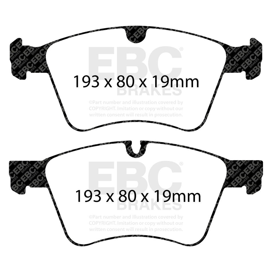 EBC Front YellowStuff Brake Pads - Mercedes-Benz GL-Class (X164) (DP41860R) — view 2