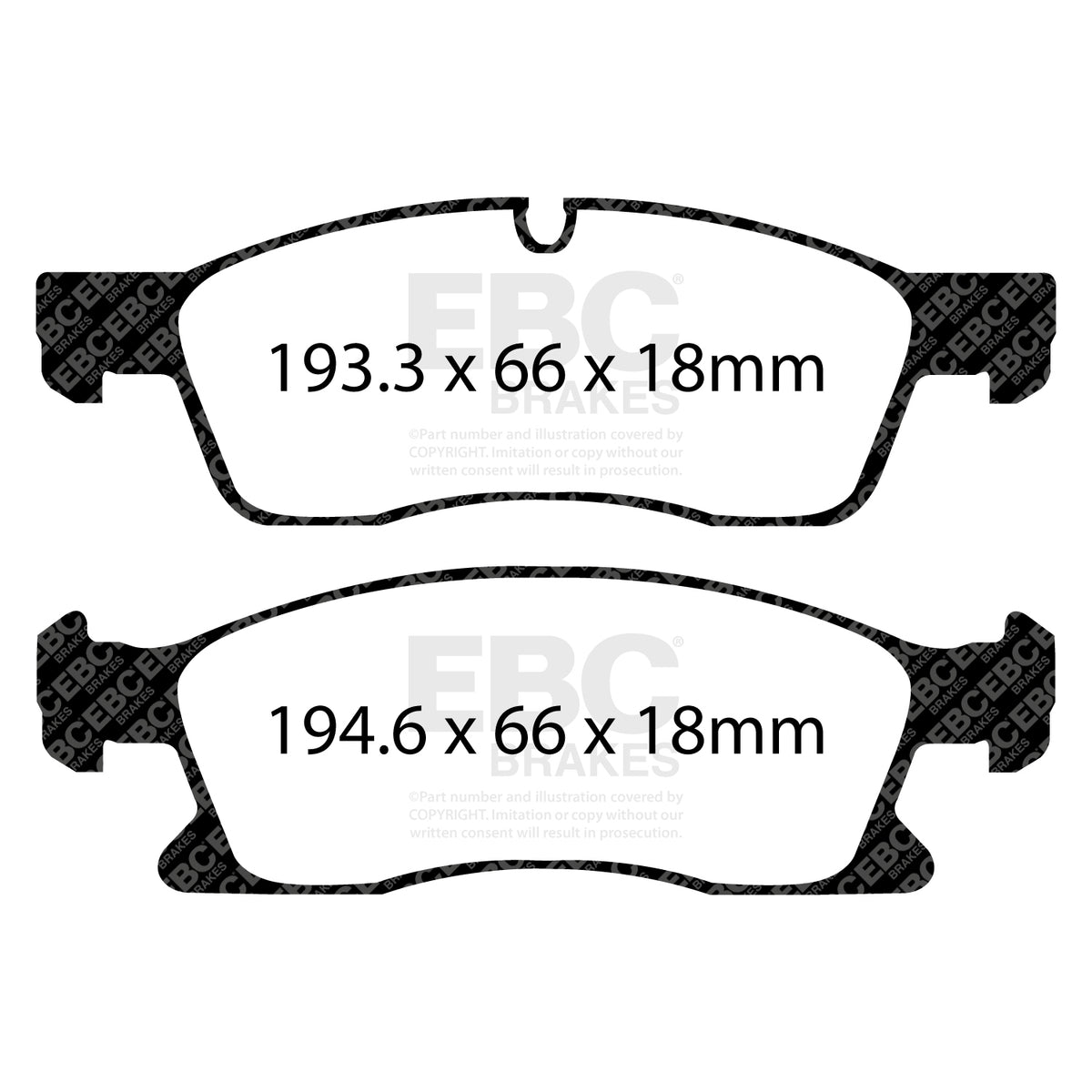 EBC Front GreenStuff Brake Pads - Mercedes-Benz GLE-Class (W166) / Mercedes-Benz M-Class (W166) (DP61871) — view 2