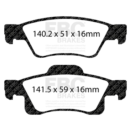 EBC Rear Ultimax Brake Pads - Dodge (USA) Durango / Jeep Grand Cherokee (DP1872) — view 2