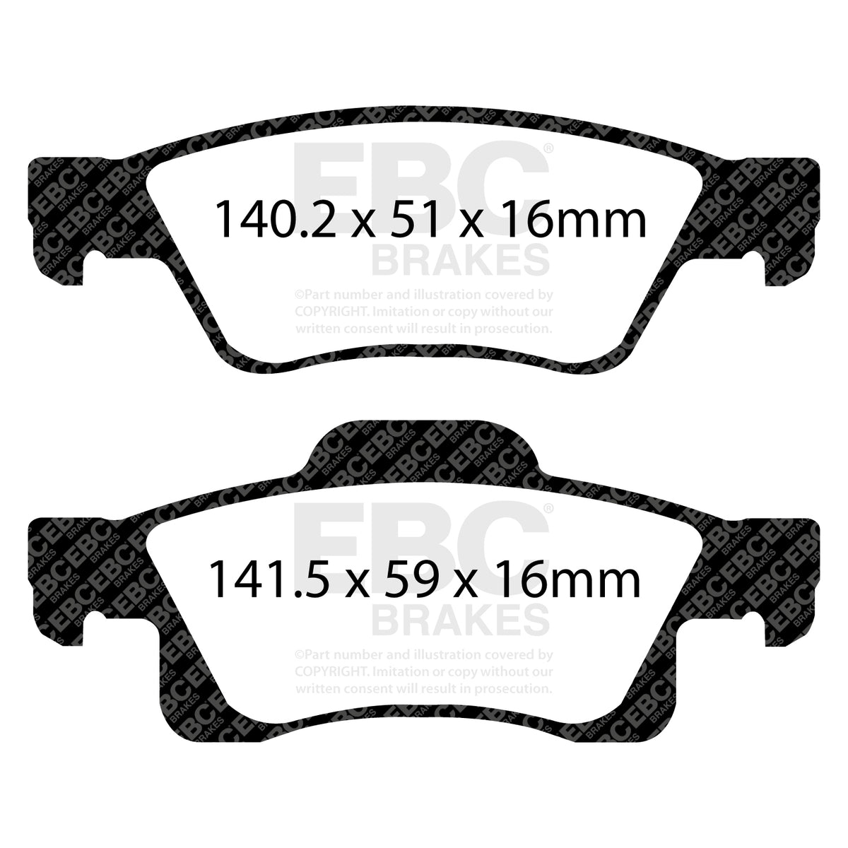 EBC Rear YellowStuff Brake Pads - Dodge (USA) Durango / Jeep Grand Cherokee (DP41872R) — view 2